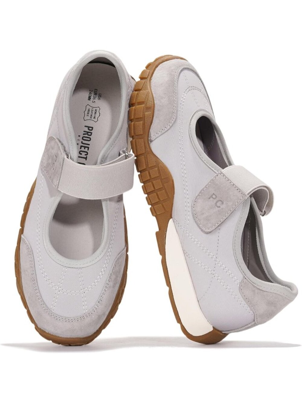 Project Cloud Women's Grey Closed Toe Memory Foam Insole Fashion Sneakers